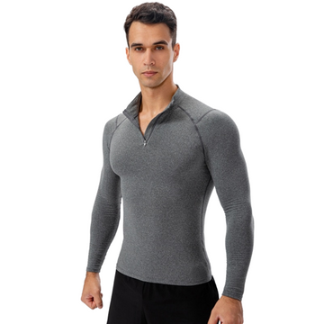 High Collar Men's Compression Long Sleeve Shirt
